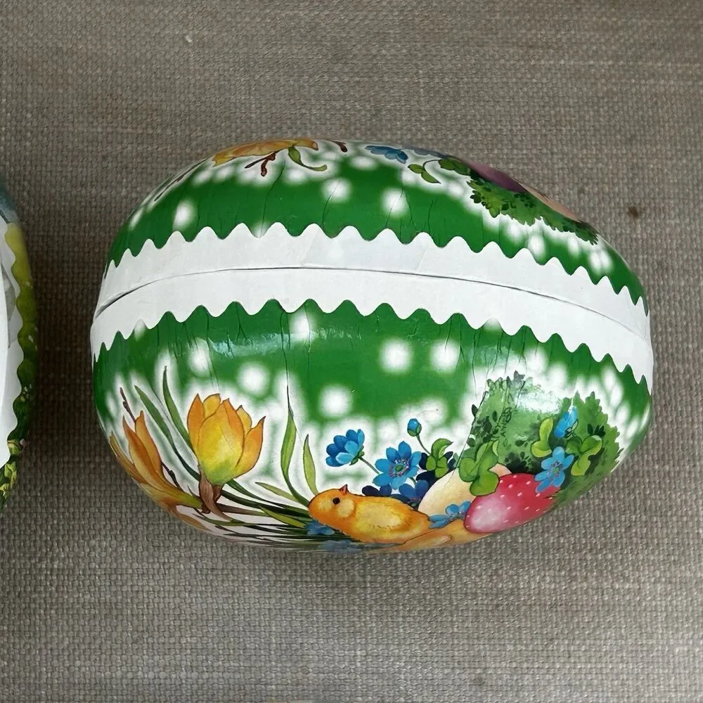 Echr Erzgebirge Easter Eggs Paper Mache Fillable Candy Chicks Lamb Germany